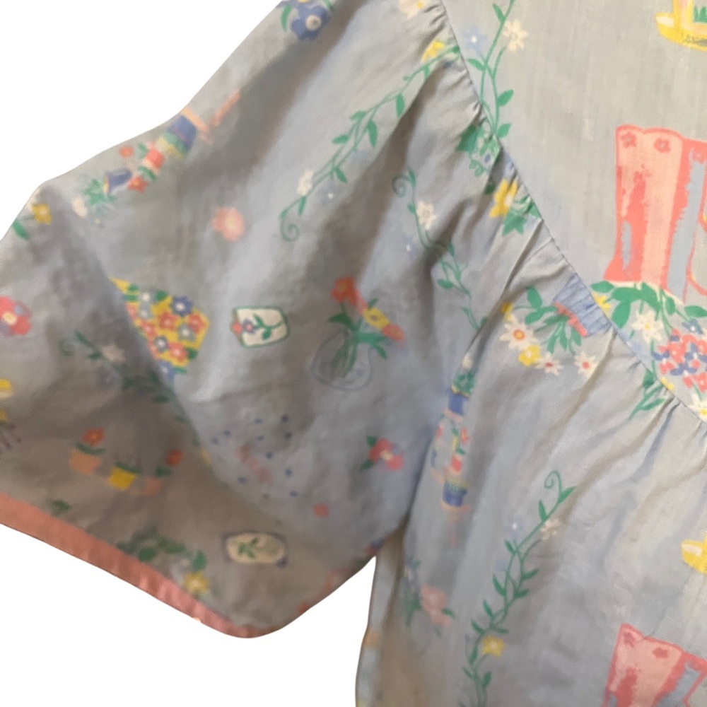 Vintage Garden Patterned Button-Up Robe - image 2